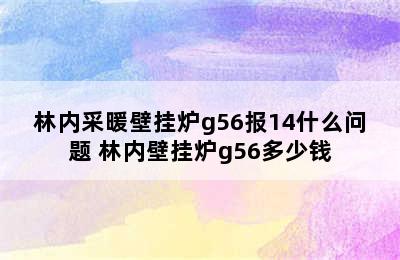 林内采暖壁挂炉g56报14什么问题 林内壁挂炉g56多少钱